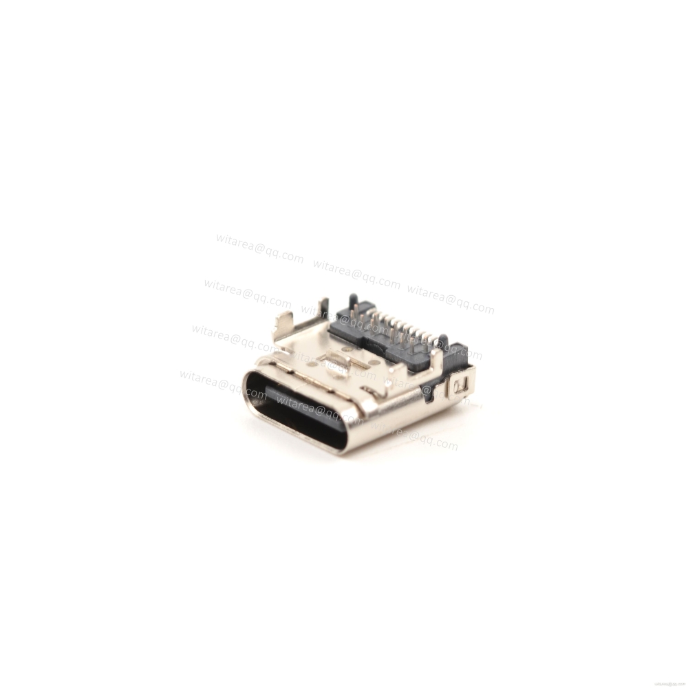USB3.1 TYPE C 24P DIP+SMT receptacle,CH=2.53mm,L=9.6mm,48v 5A 240W