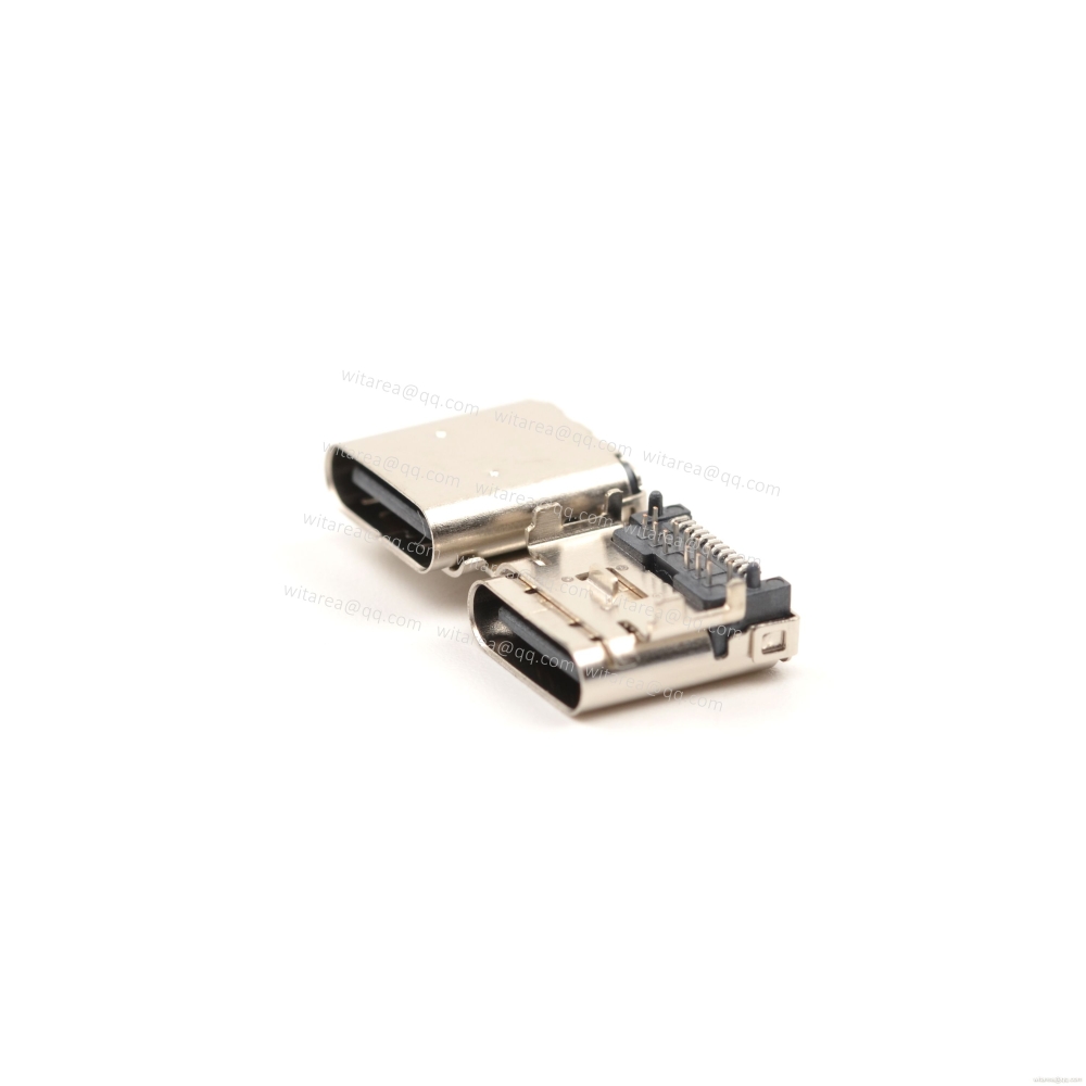 USB3.1 TYPE C 24P DIP+SMT receptacle,CH=2.53mm,L=9.6mm,48v 5A 240W