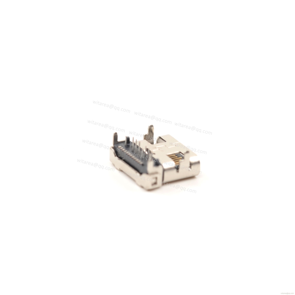 USB3.1 TYPE C 24P TOP-MOUNT DIP+SMT RECEPTACLE,CH=1.75MM,L=8.65MM