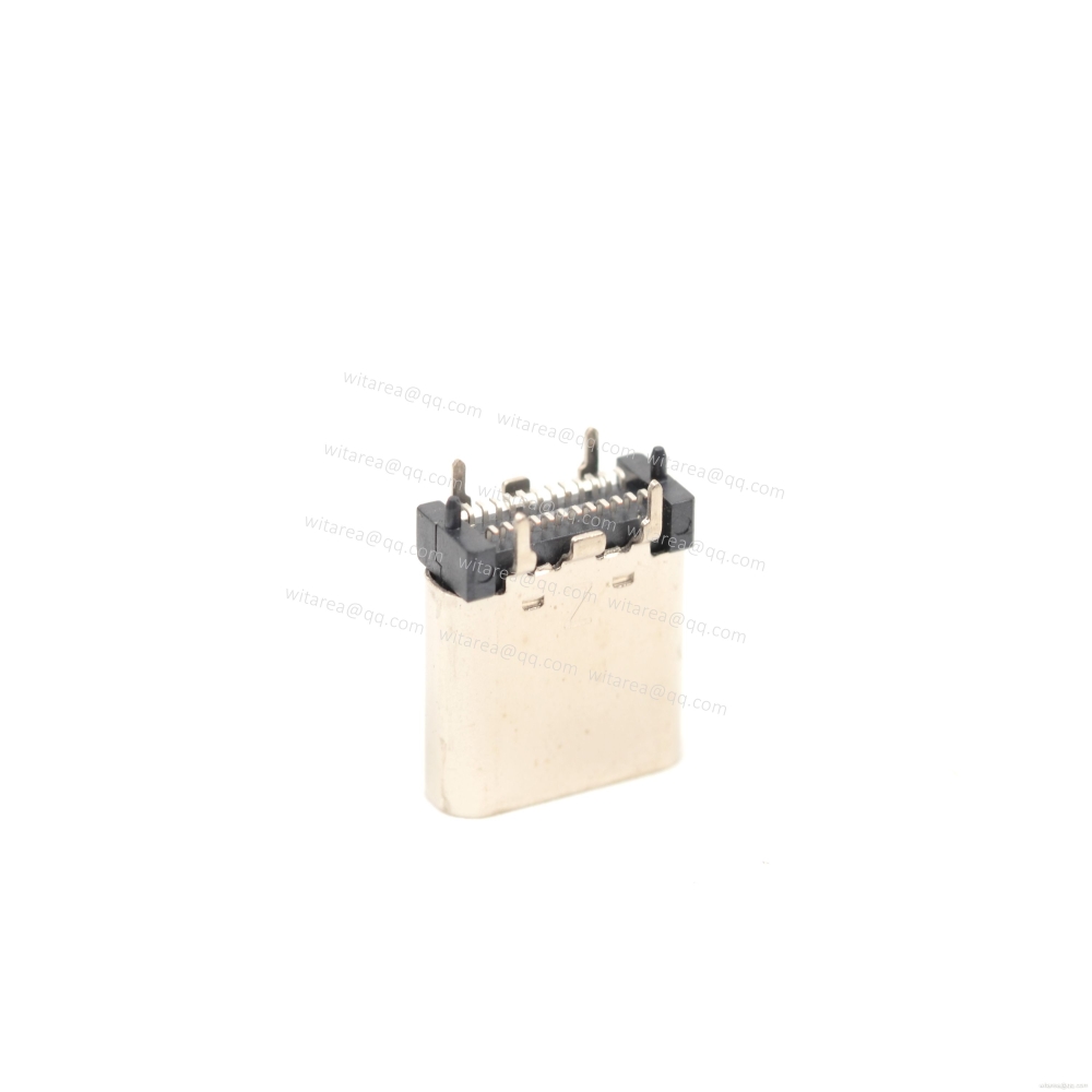 USB3.1 TYPE C 24P VERTICAL-MOUNT DUAL-ROW SMT RECEPTACLE ,H=10MM,L=10MM