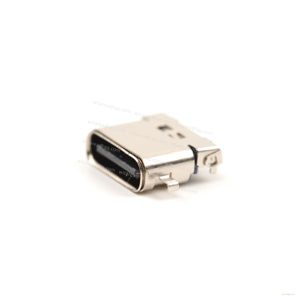USB3.1 TYPE C 24P MID-MOUNT DIP+SMT RECEPTACLE WITH BRACKET CH=0.32MM,L=8.6MM