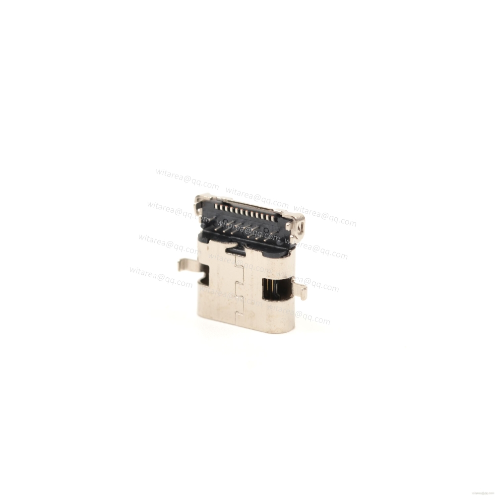 USB3.1 TYPE C 24P MID-MOUNT DIP+SMT RECEPTACLE,CH=0.32MM,L=10MM
