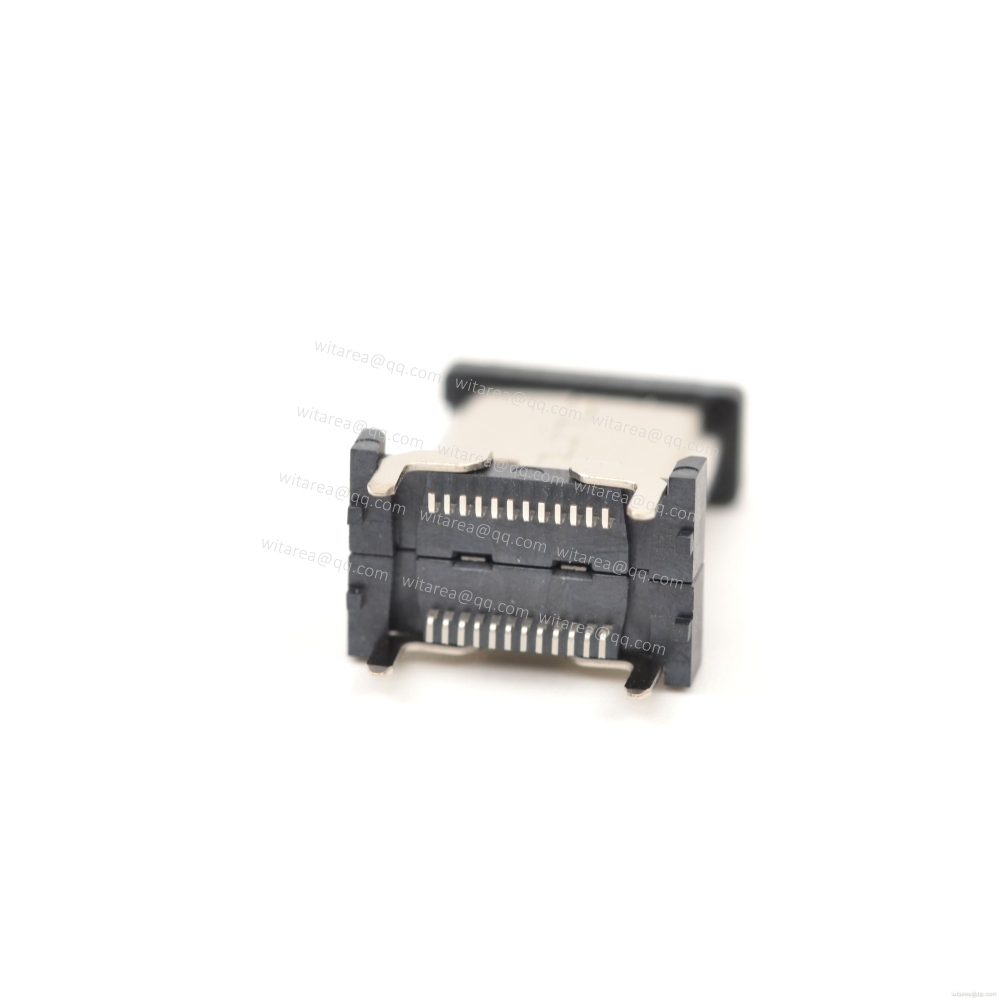 USB3.1 TYPE C 24P VERTICAL-MOUNT DUAL-ROW SMT RECEPTACLE ,H=12MM,L=12MM