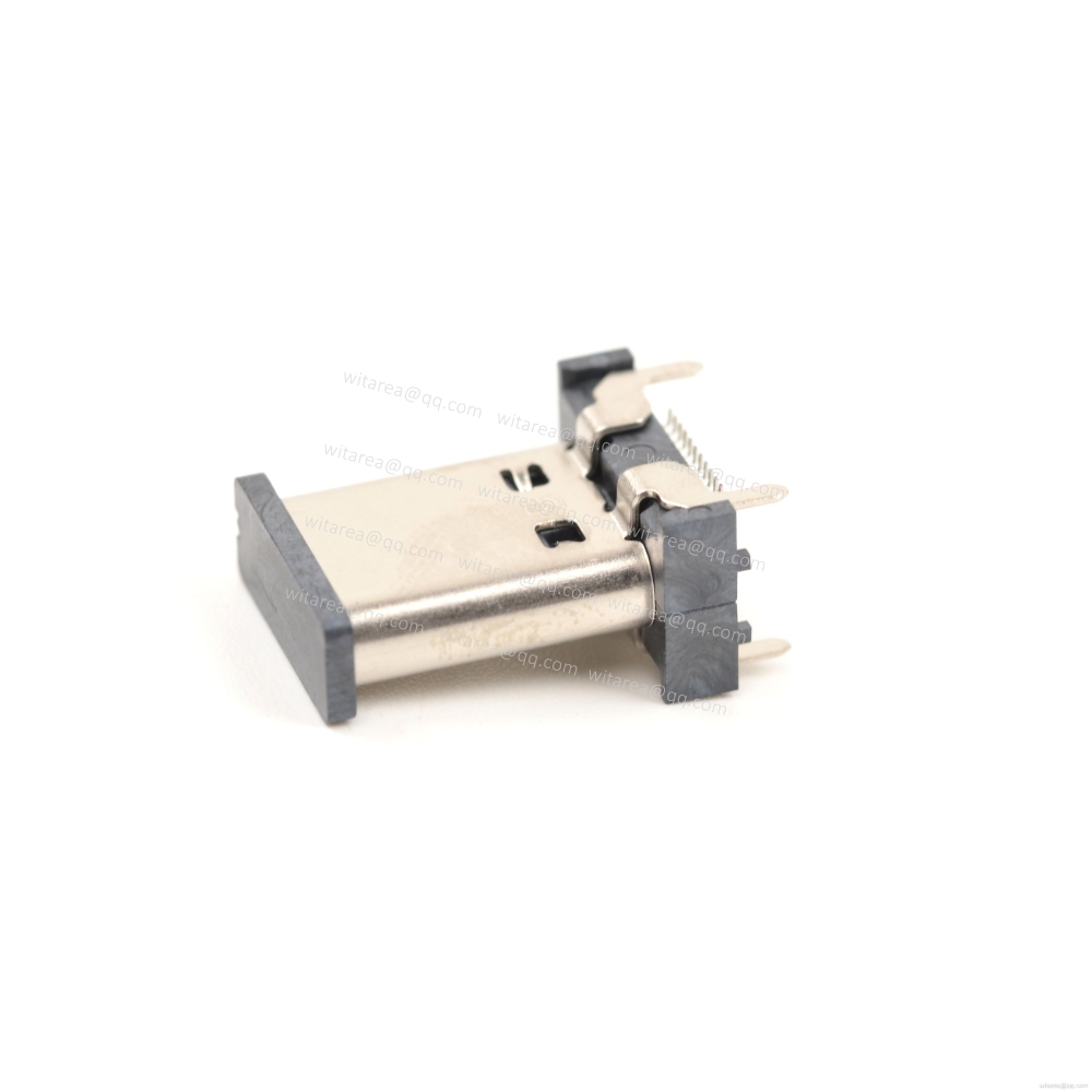 USB3.1 TYPE C 24P VERTICAL-MOUNT DUAL-ROW SMT RECEPTACLE ,H=13.5MM,L=13.5MM