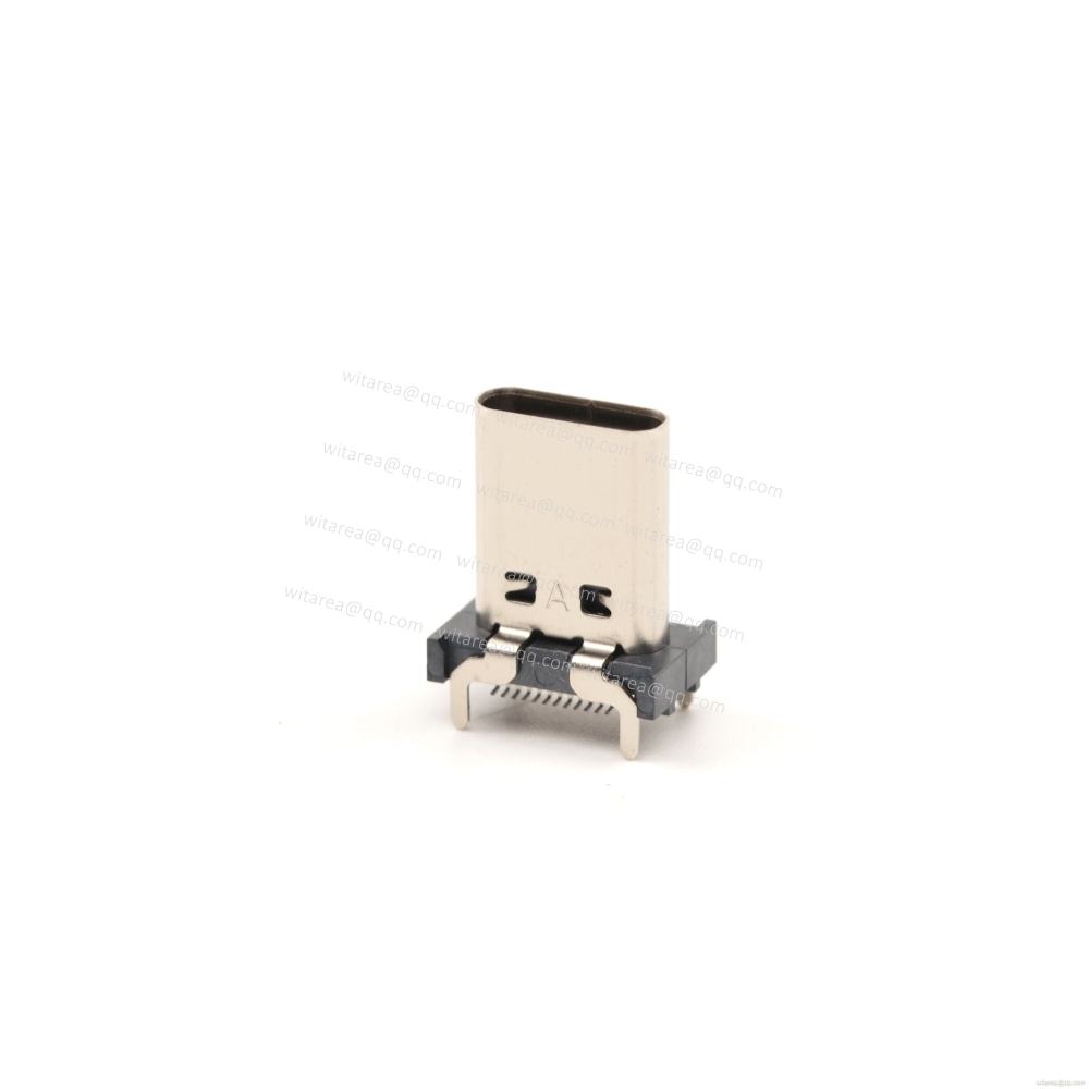 USB3.1 TYPE C 24P VERTICAL-MOUNT DUAL-ROW SMT RECEPTACLE ,H=13MM,L=13MM