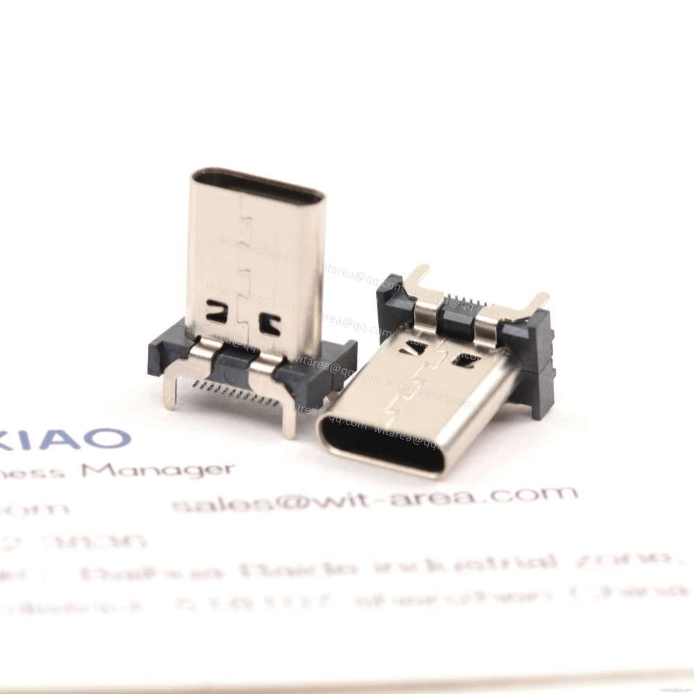 USB3.1 TYPE C 24P VERTICAL-MOUNT DUAL-ROW SMT RECEPTACLE ,H=13MM,L=13MM