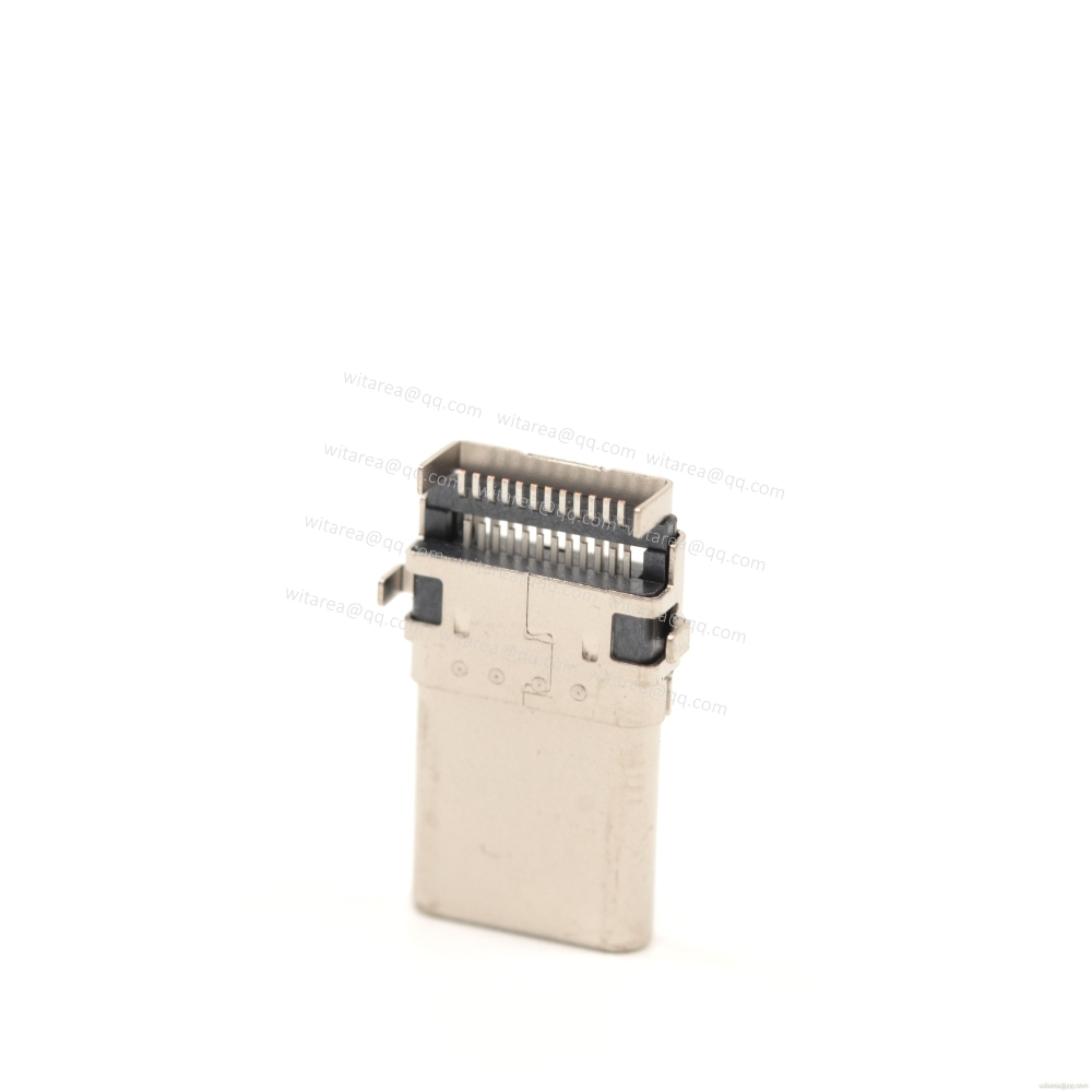 USB3.1 TYPE C 24PIN MALE PLUG, MID-MOUNT,  DUAL ROW SMT,CH=0.15MM, L=15.5MM