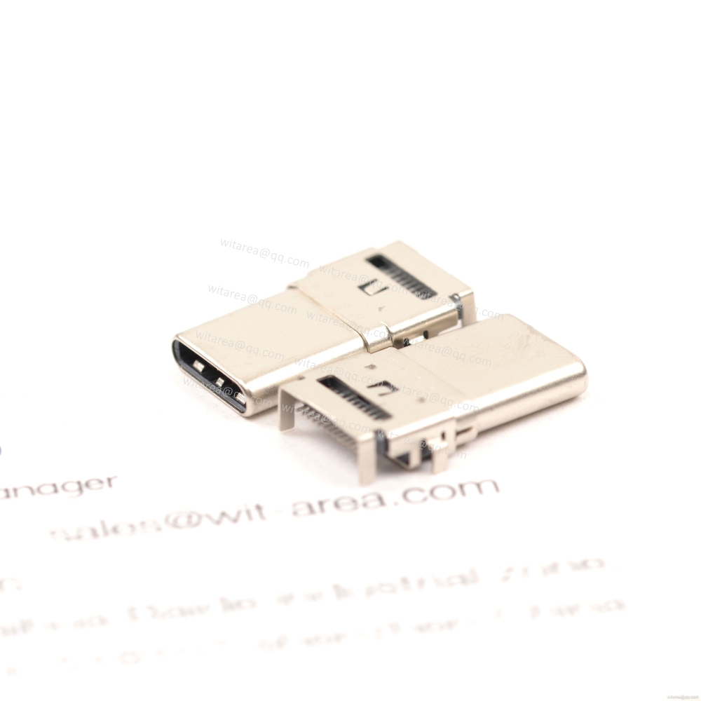 USB3.1 TYPE C 24PIN MALE PLUG, MID-MOUNT,  DUAL ROW SMT,CH=0.15MM, L=15.5MM
