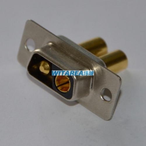 High current D-sub Machined 2pin 2v2 solder cup connector