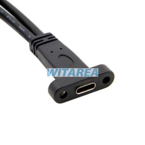 Panel mount USB-C socket Dual Screw Nut Cables