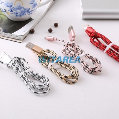 USB 2.0 Type-C Colorful Nylon Braiding Data and Charge Cable