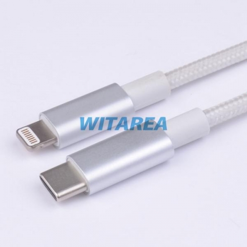 USB CM TO Lighting Fast-charge Cable With Nylon Braiding