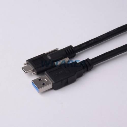 USB 3.0 STD A Male To USB Type-C Male Cable With Dual Thumbscrew