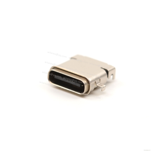 USB4/3.1/3.2 TYPE C 24P DIP+SMT hybrid waterproof receptacle CH=0.3mm,L=9.65mm