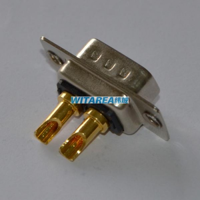 High current D-sub Machined 2pin 2W2 solder cup connector