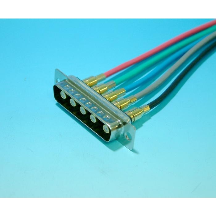 High power Combination D-SUB  2v2 Connectors custom cables
