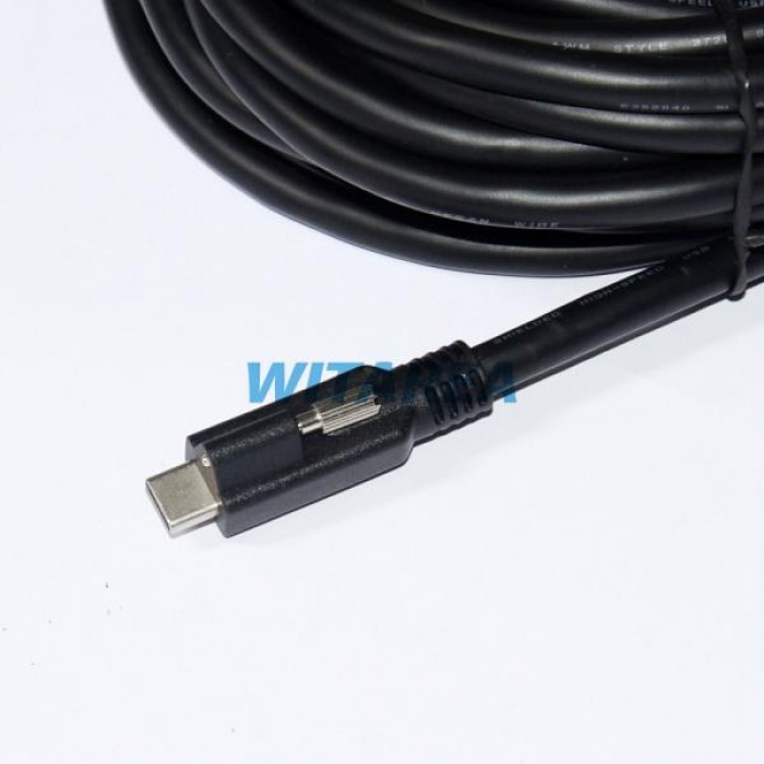 USB Type-C Male Cable With Single Locking Screw