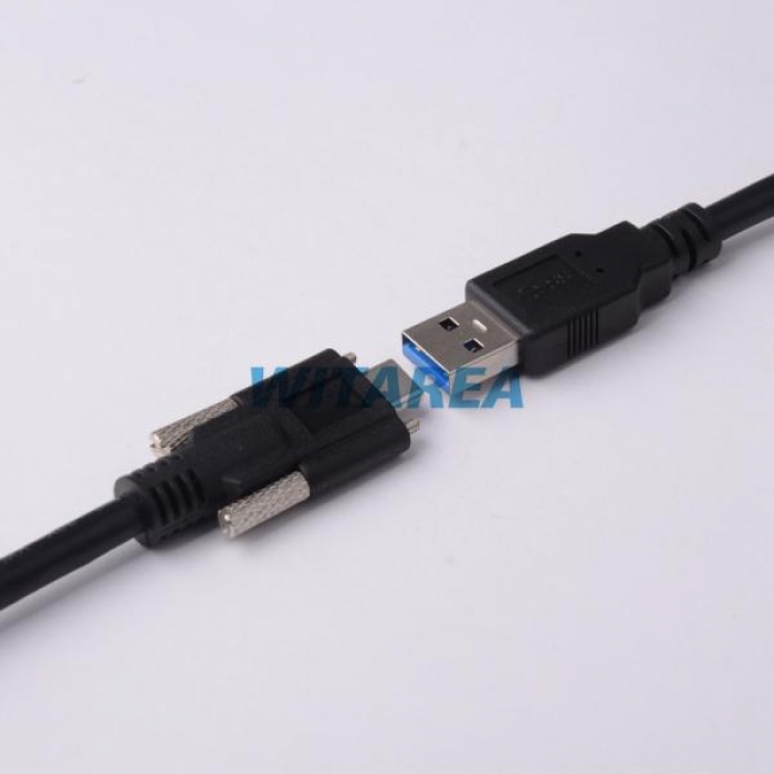 USB 3.0 STD A Male To USB Type-C Male Cable With Dual Thumbscrew