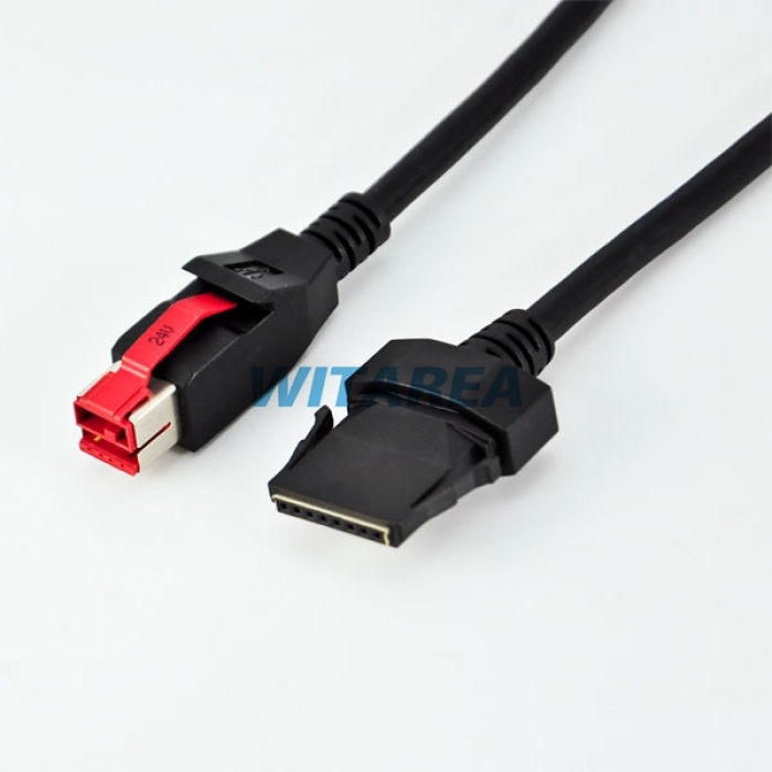 Custom 12v PoweredUSB To M Barrel DC connector cable