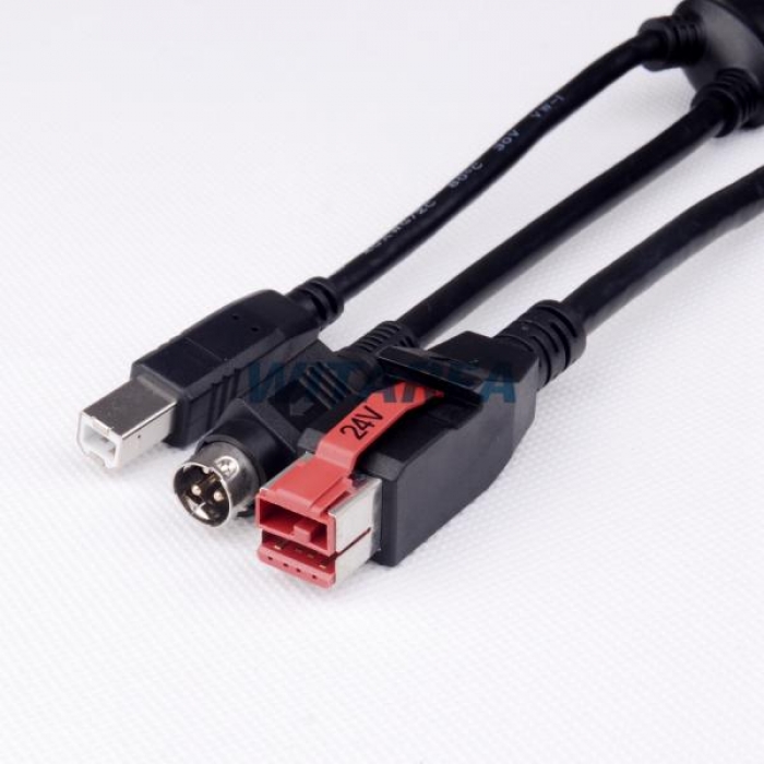 497-0441178 Communications Y-Cable 24V Powered USB to USB Type B 4m 