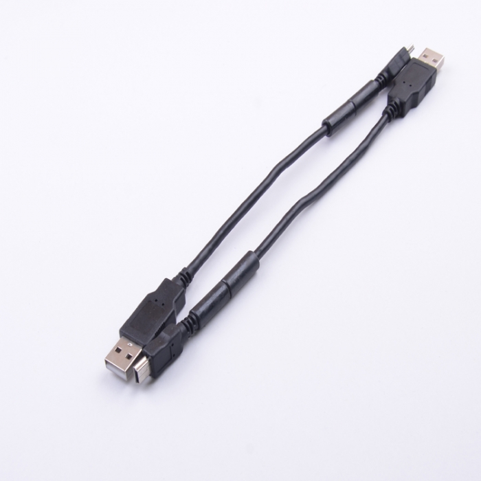 USB 2.0 A male to mini male usb data cable with ferrite core