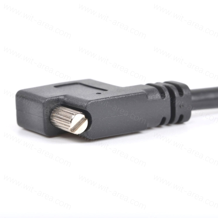 USB 3.0 AM TO USB Type C male Side entry lateral angled 90 degree with single screw cable